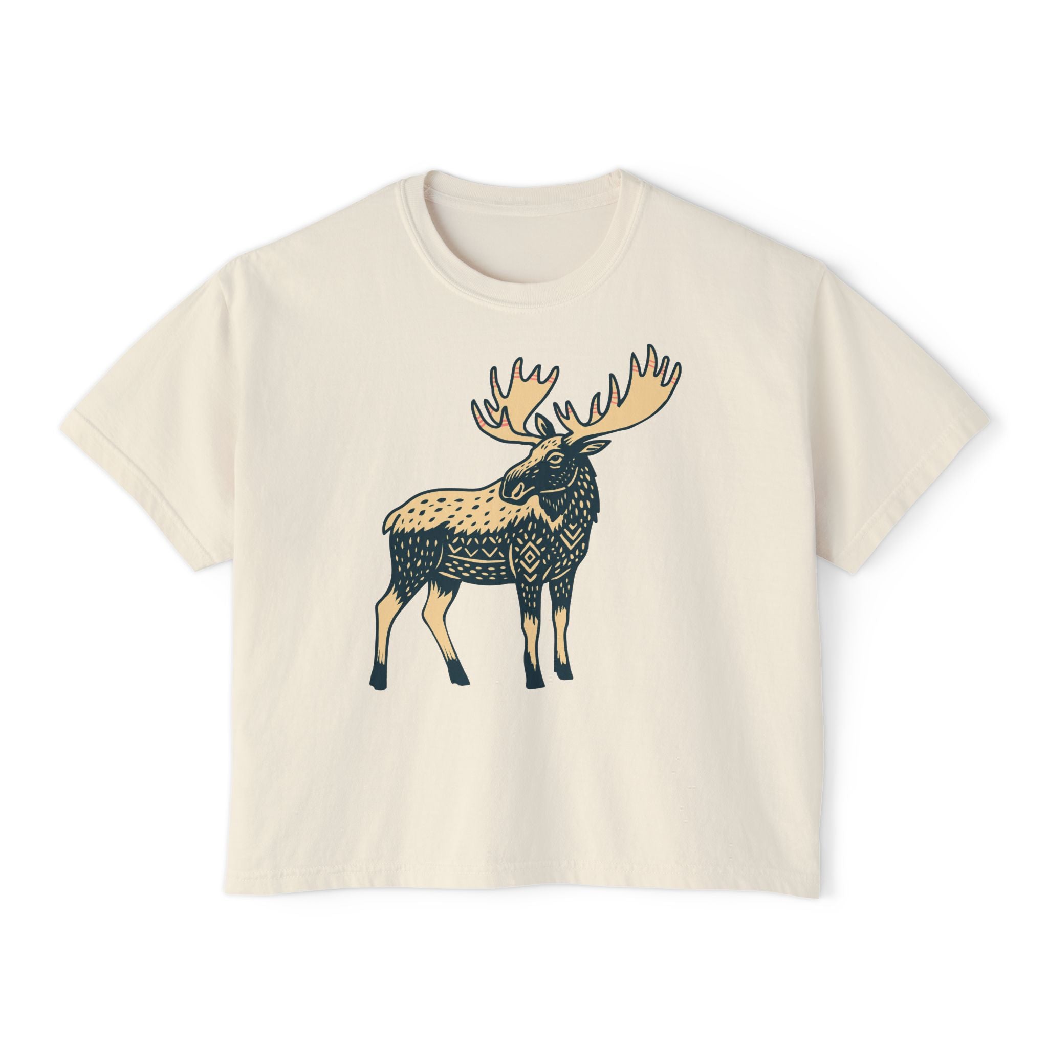 Boho Moose Womens Boxy Tee
