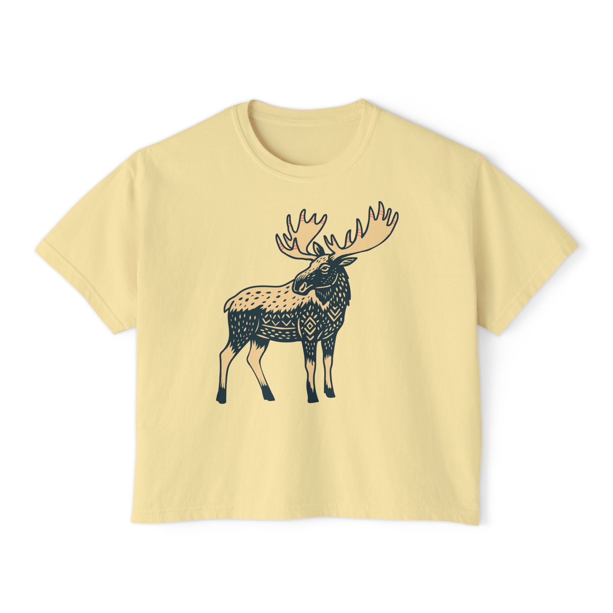 Boho Moose Womens Boxy Tee