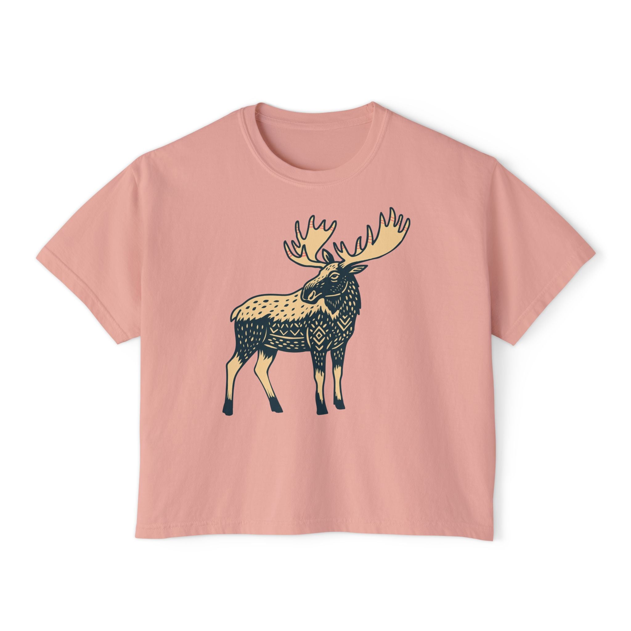 Boho Moose Womens Boxy Tee