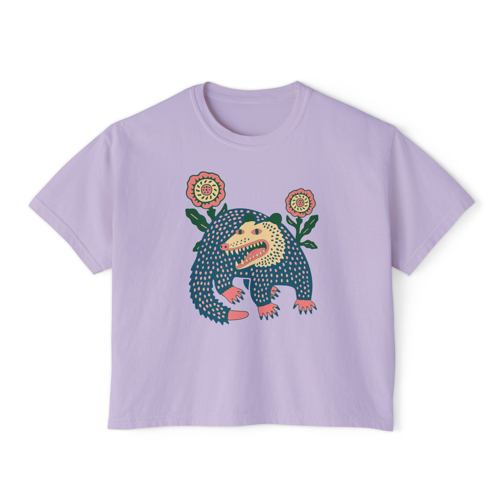 Folk Art Opossum Women's Boxy Tee