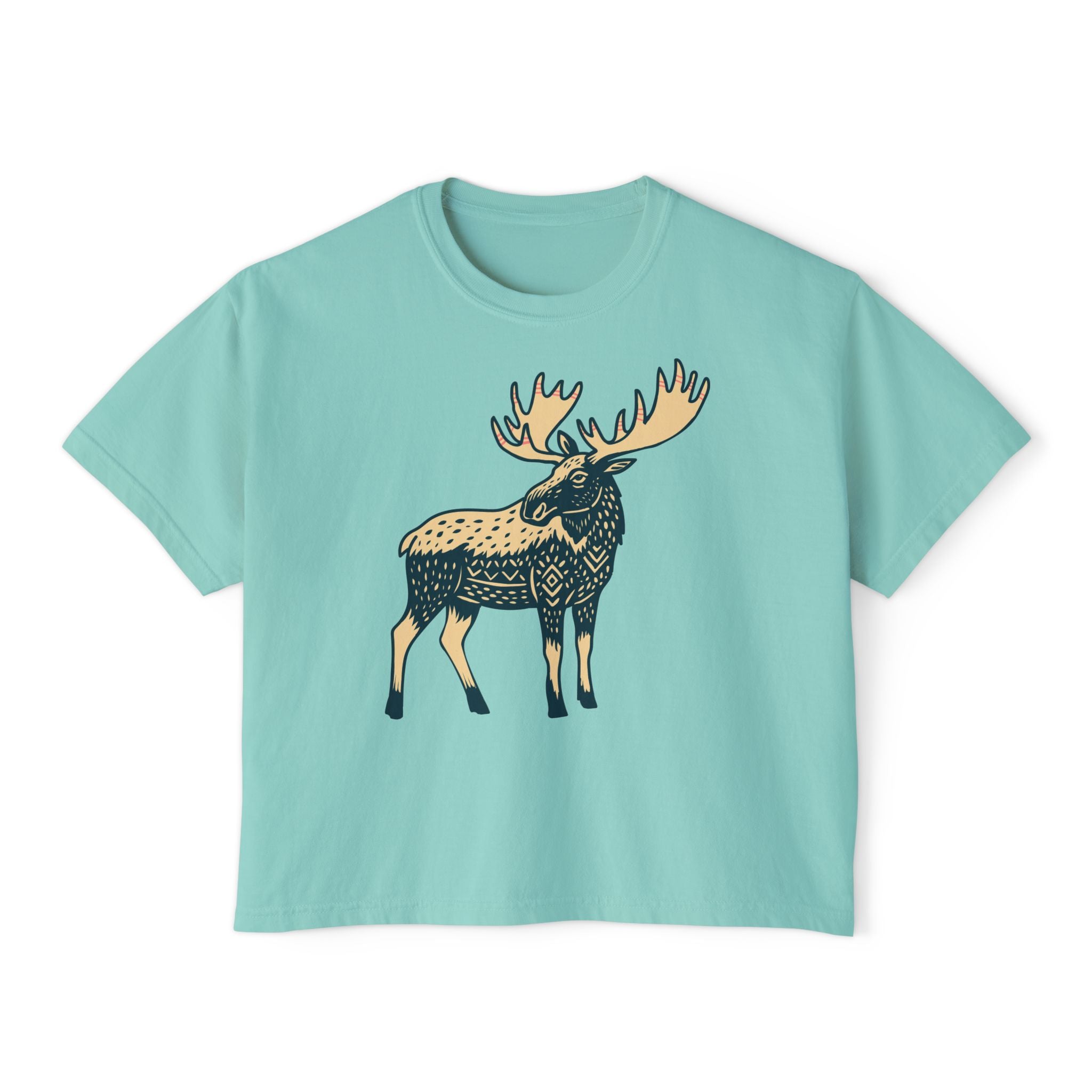 Boho Moose Womens Boxy Tee